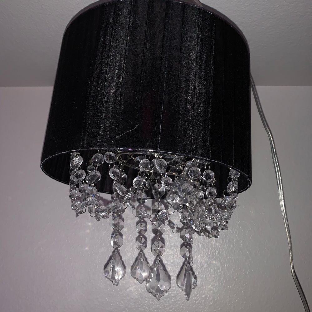 Chandelier Swag Lamp With Black Sheer Shade 1’X1” - Picture 6 of 7